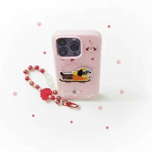 Cute_Dachshund_Puppy_With_Beaded_Wrist_Strap_Case_Cover_for_iPhone_11_Pro_Max