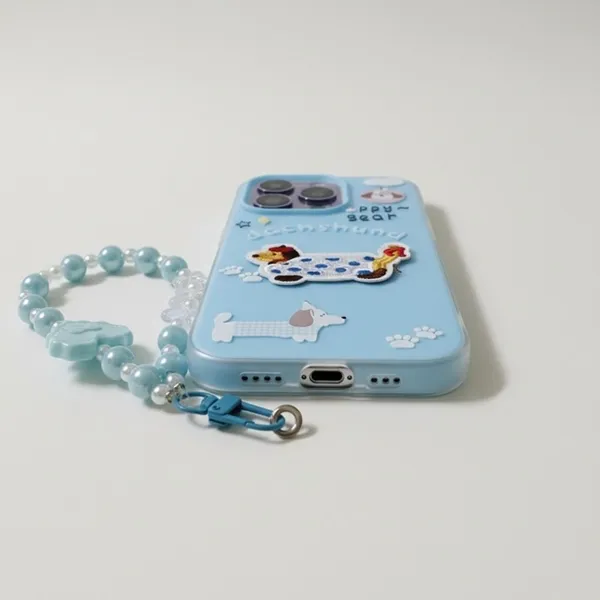Cute_Dachshund_Puppy_With_Beaded_Wrist_Strap_Case_Cover_for_iPhone_11_Pro