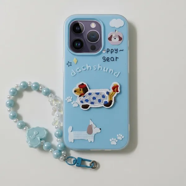 Cute_Dachshund_Puppy_With_Beaded_Wrist_Strap_Case_Cover_for_iPhone_11_Pro