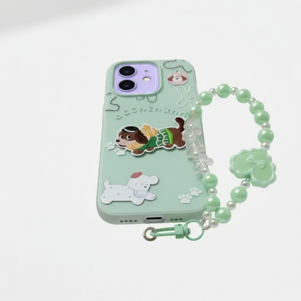 Cute_Dachshund_Puppy_With_Beaded_Wrist_Strap_Case_Cover_for_iPhone_11