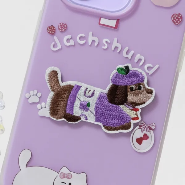 Cute_Dachshund_Puppy_With_Beaded_Wrist_Strap_Case_Cover_for_iPhone_11