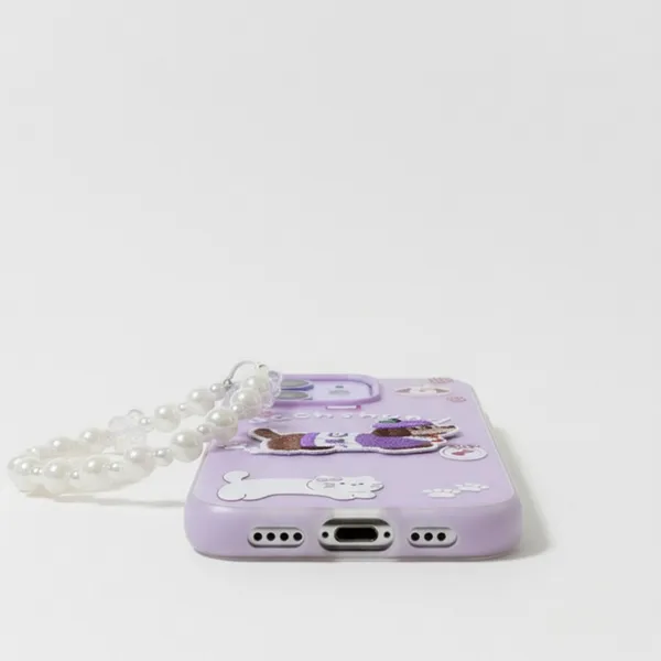 Cute_Dachshund_Puppy_With_Beaded_Wrist_Strap_Case_Cover_for_iPhone_11