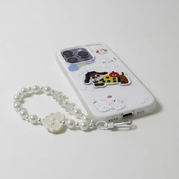 Cute_Dachshund_Puppy_With_Beaded_Wrist_Strap_Case_Cover_for_iPhone_12_&_iPhone_12_Pro