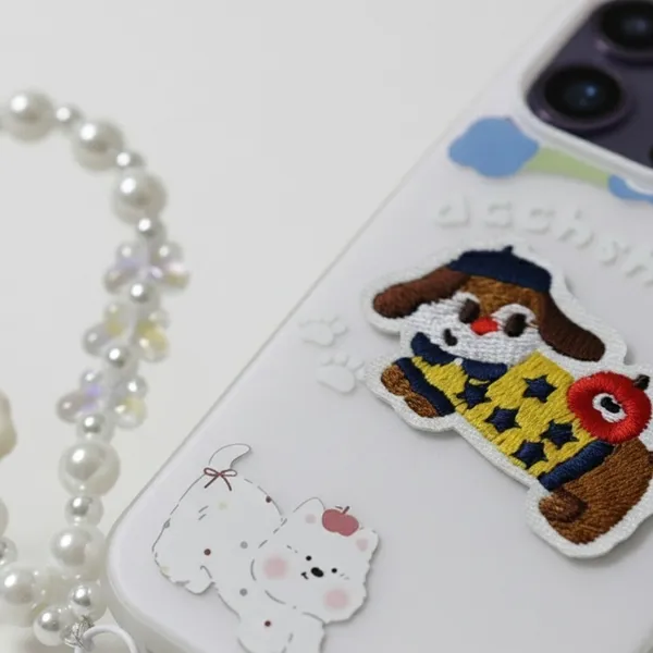 Cute_Dachshund_Puppy_With_Beaded_Wrist_Strap_Case_Cover_for_iPhone_14_Pro_Max