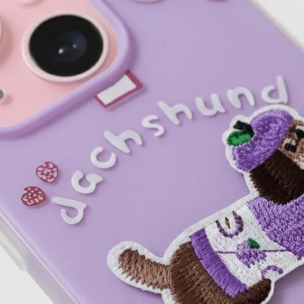 Cute_Dachshund_Puppy_With_Beaded_Wrist_Strap_Case_Cover_for_iPhone_15