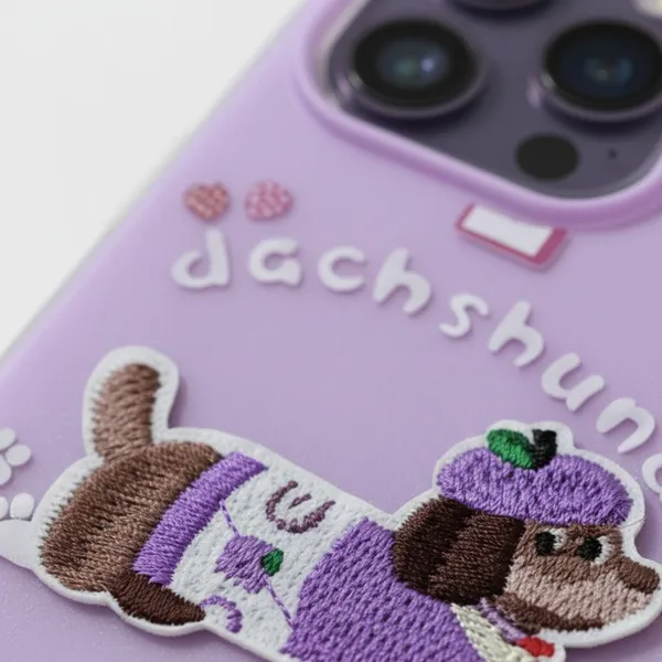 Cute_Dachshund_Puppy_With_Beaded_Wrist_Strap_Case_Cover_for_iPhone_16_Pro