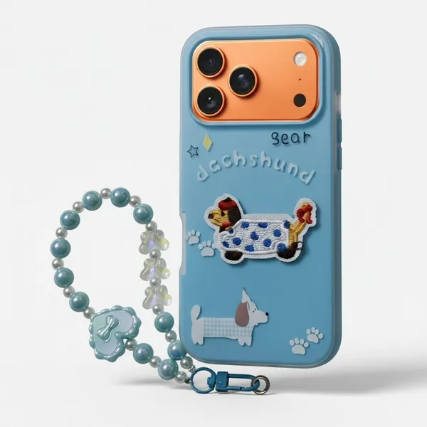 Cute_Dachshund_Puppy_With_Beaded_Wrist_Strap_Case_Cover_for_iPhone_17_Pro_Max