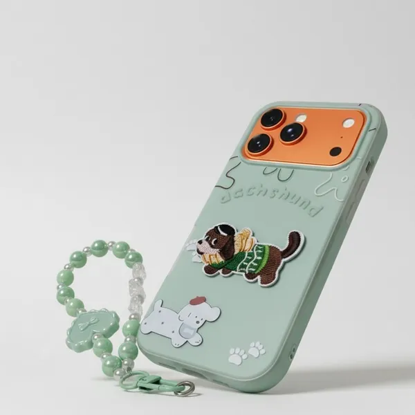 Cute_Dachshund_Puppy_With_Beaded_Wrist_Strap_Case_Cover_for_iPhone_17_Pro_Max