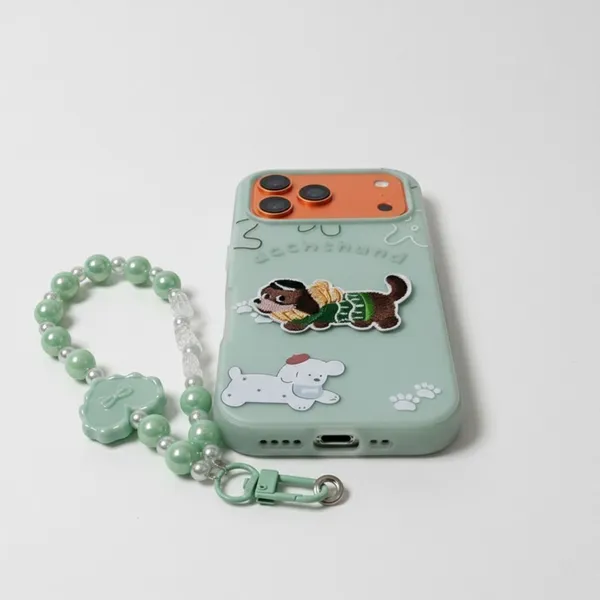 Cute_Dachshund_Puppy_With_Beaded_Wrist_Strap_Case_Cover_for_iPhone_17_Pro_Max