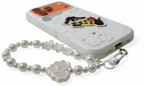 Cute_Dachshund_Puppy_With_Beaded_Wrist_Strap_Case_Cover_for_iPhone_17_Pro
