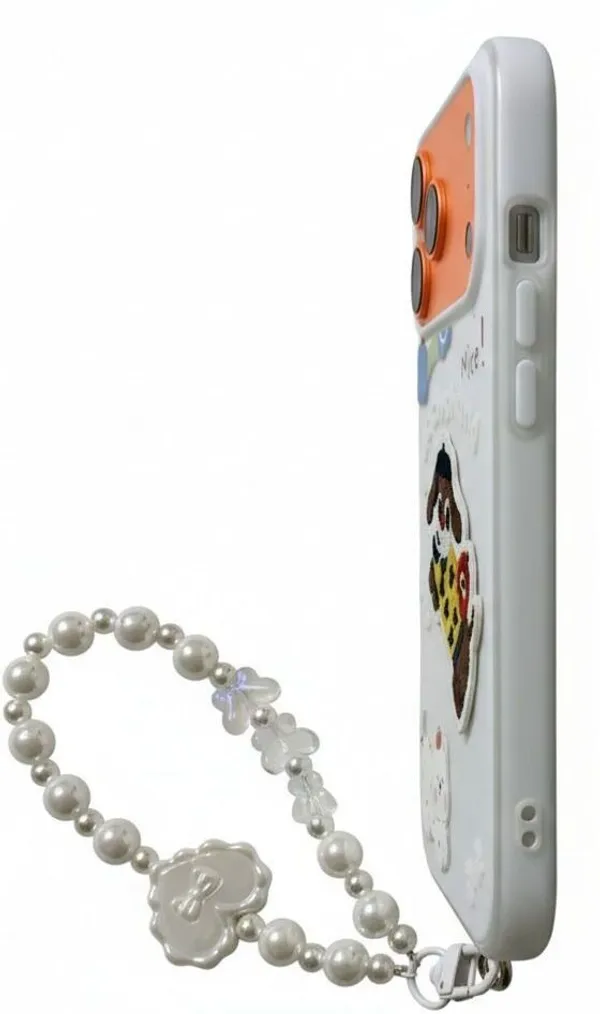 Cute_Dachshund_Puppy_With_Beaded_Wrist_Strap_Case_Cover_for_iPhone_17_Pro