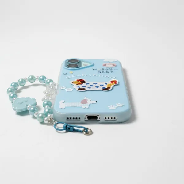Cute_Dachshund_Puppy_With_Beaded_Wrist_Strap_Case_Cover_for_iPhone_17
