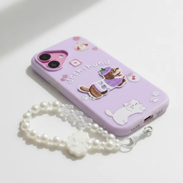 Cute_Dachshund_Puppy_With_Beaded_Wrist_Strap_Case_Cover_for_iPhone_17