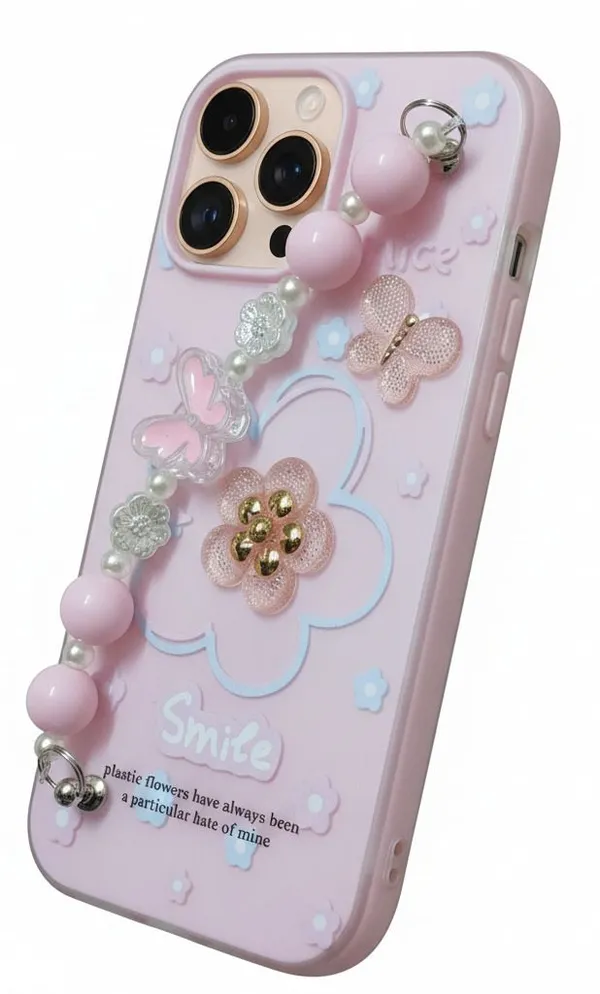 3D_Flower_Aesthetic_Butterfly_Charm_Strap_Case_Cover_for_iPhone_13_Pro
