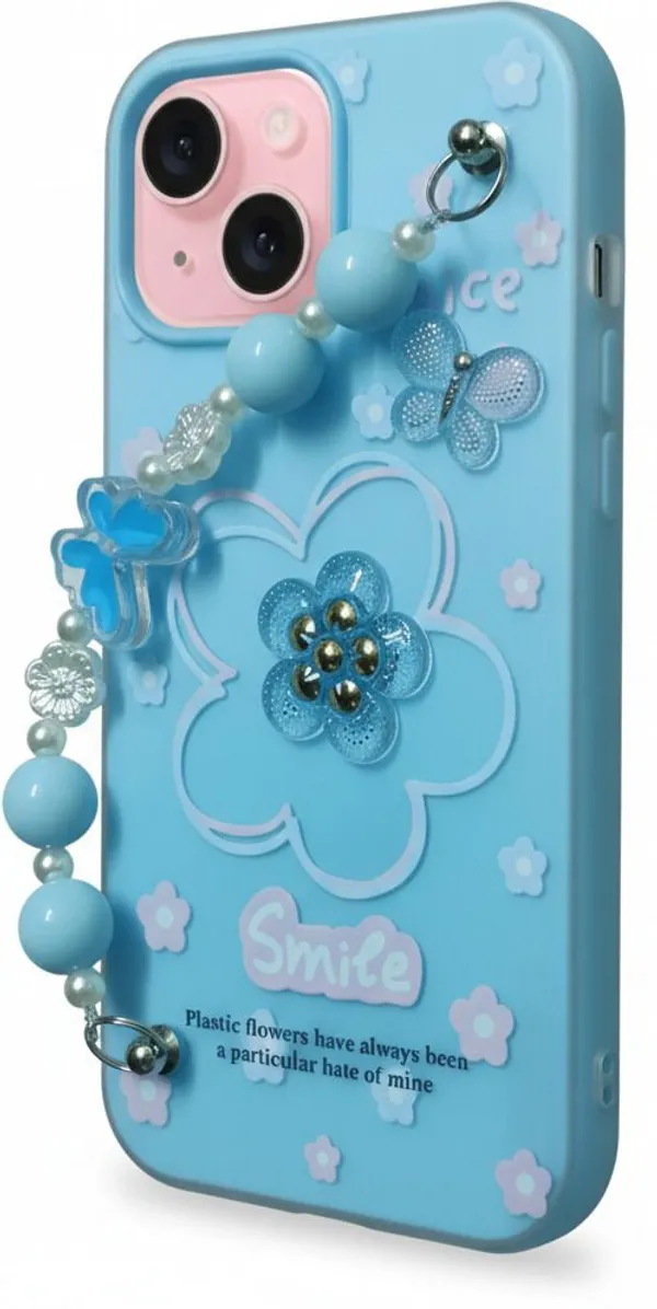 3D_Flower_Aesthetic_Butterfly_Charm_Strap_Case_Cover_for_iPhone_13_And_iPhone_14