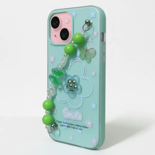 3D_Flower_Aesthetic_Butterfly_Charm_Strap_Case_Cover_for_iPhone_13_And_iPhone_14