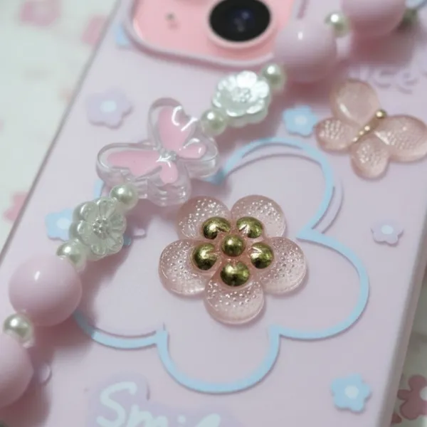 3D_Flower_Aesthetic_Butterfly_Charm_Strap_Case_Cover_for_iPhone_13_And_iPhone_14