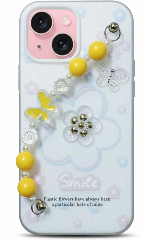 3D_Flower_Aesthetic_Butterfly_Charm_Strap_Case_Cover_for_iPhone_13_And_iPhone_14