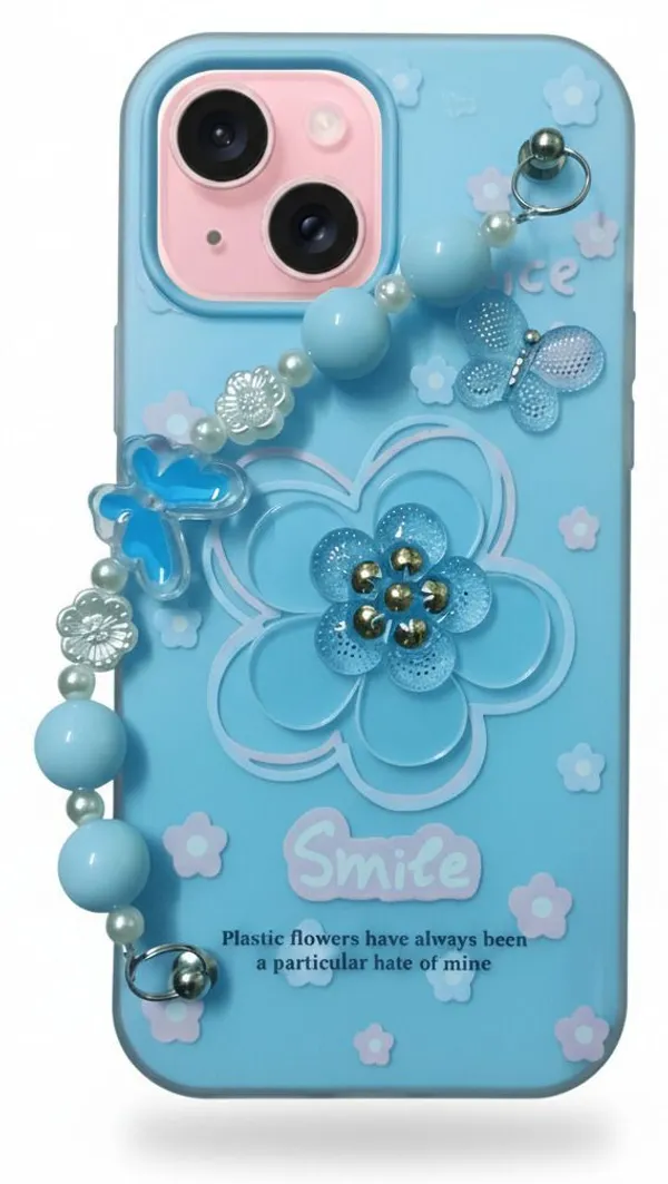 3D_Flower_Aesthetic_Butterfly_Charm_Strap_Case_Cover_for_iPhone_14_Plus_And_iPhone_15_Plus