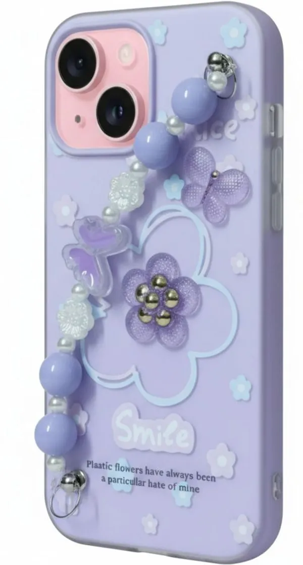 3D_Flower_Aesthetic_Butterfly_Charm_Strap_Case_Cover_for_iPhone_14_Plus_And_iPhone_15_Plus