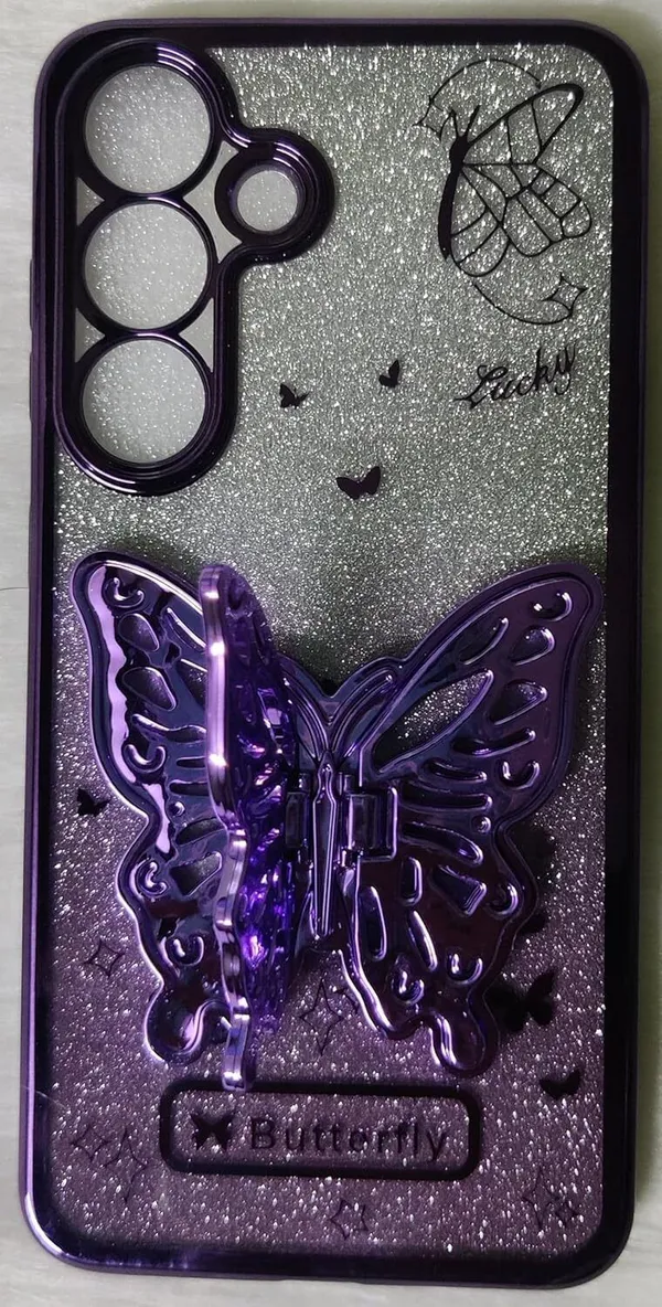 Butterfly_Stand,_Inside_Glitter_Paper_Case_Cover_for_Samsung_Galaxy_S25_Plus_5G