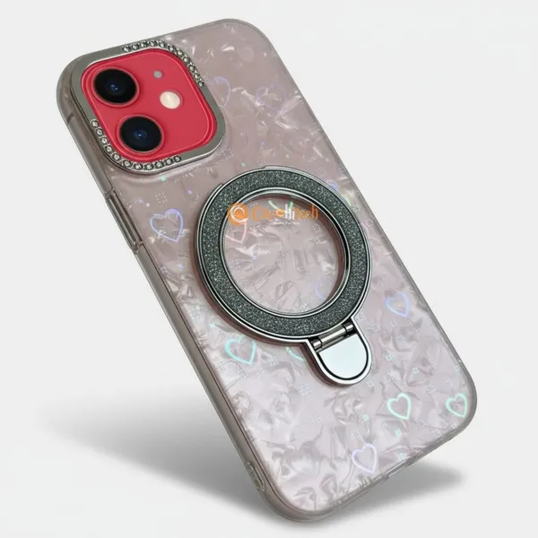 Pearl_Holographic_Heart,_Glitter_Ring_Stand_Magsafe_Case_Cover_for_iPhone_11