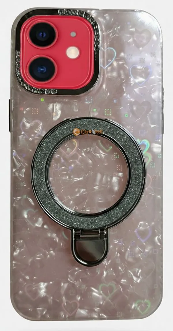 Pearl_Holographic_Heart,_Glitter_Ring_Stand_Magsafe_Case_Cover_for_iPhone_11