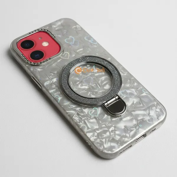 Pearl_Holographic_Heart,_Glitter_Ring_Stand_Magsafe_Case_Cover_for_iPhone_11