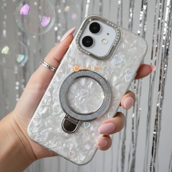 Pearl_Holographic_Heart,_Glitter_Ring_Stand_Magsafe_Case_Cover_for_iPhone_11
