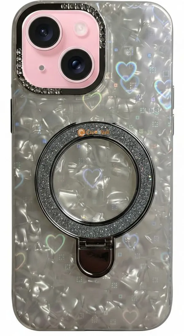 Pearl_Holographic_Heart,_Glitter_Ring_Stand_Magsafe_Case_Cover_for_iPhone_14_Plus
