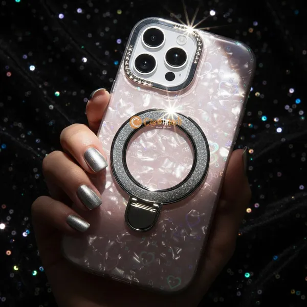 Pearl_Holographic_Heart,_Glitter_Ring_Stand_Magsafe_Case_Cover_for_iPhone_15_Pro_Max