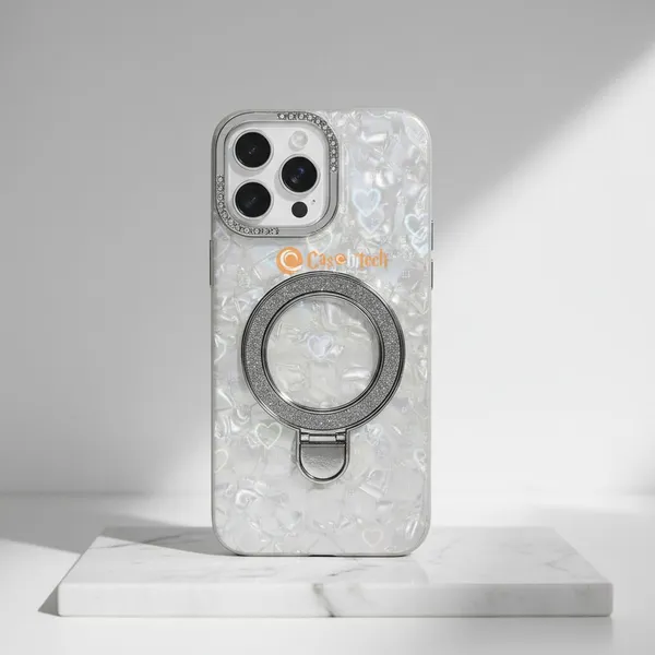 Pearl_Holographic_Heart,_Glitter_Ring_Stand_Magsafe_Case_Cover_for_iPhone_15_Pro