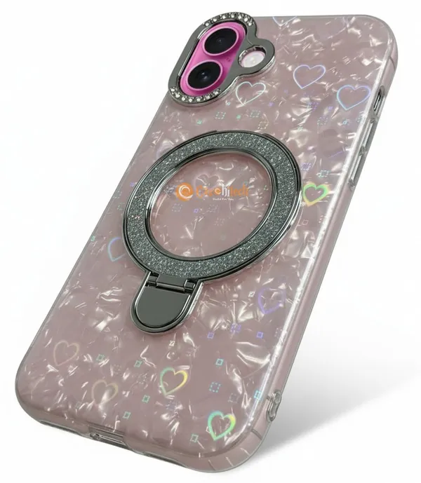 Pearl_Holographic_Heart,_Glitter_Ring_Stand_Magsafe_Case_Cover_for_iPhone_16