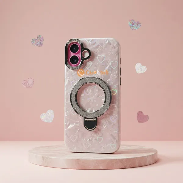 Pearl_Holographic_Heart,_Glitter_Ring_Stand_Magsafe_Case_Cover_for_iPhone_16_Plus