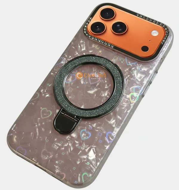 Pearl_Holographic_Heart,_Glitter_Ring_Stand_Magsafe_Case_Cover_for_iPhone_17_Pro_Max