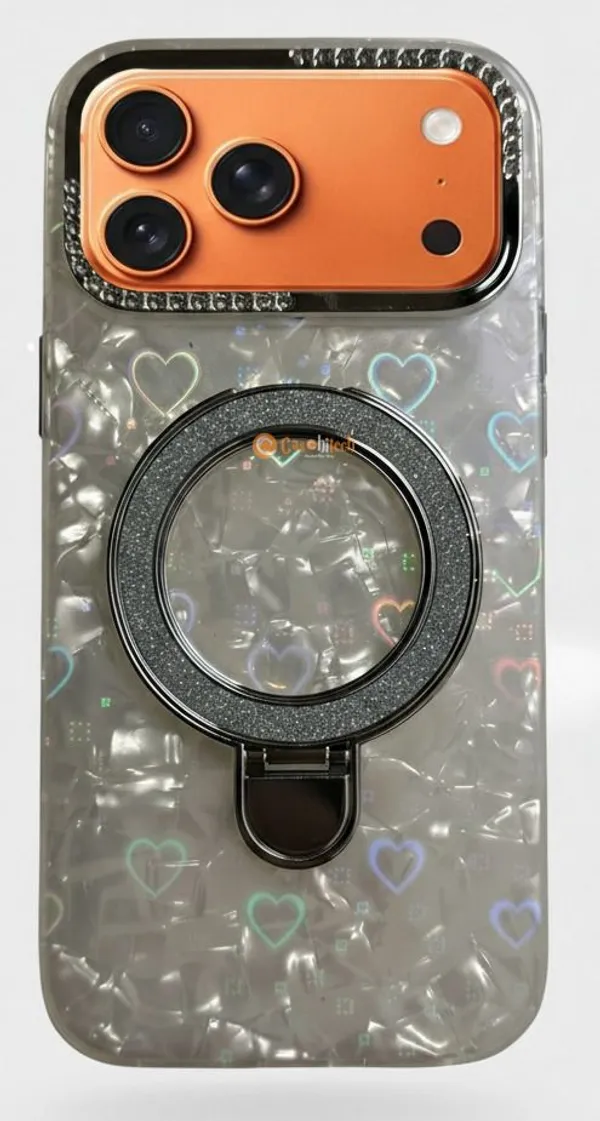 Pearl_Holographic_Heart,_Glitter_Ring_Stand_Magsafe_Case_Cover_for_iPhone_17_Pro_Max