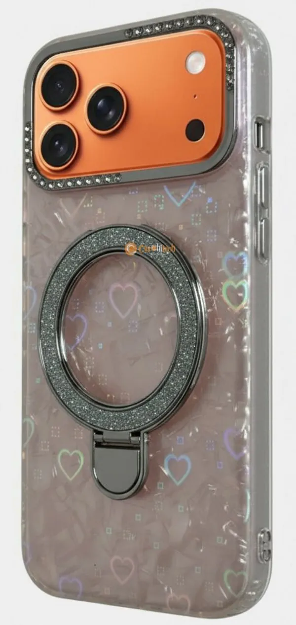 Pearl_Holographic_Heart,_Glitter_Ring_Stand_Magsafe_Case_Cover_for_iPhone_17_Pro