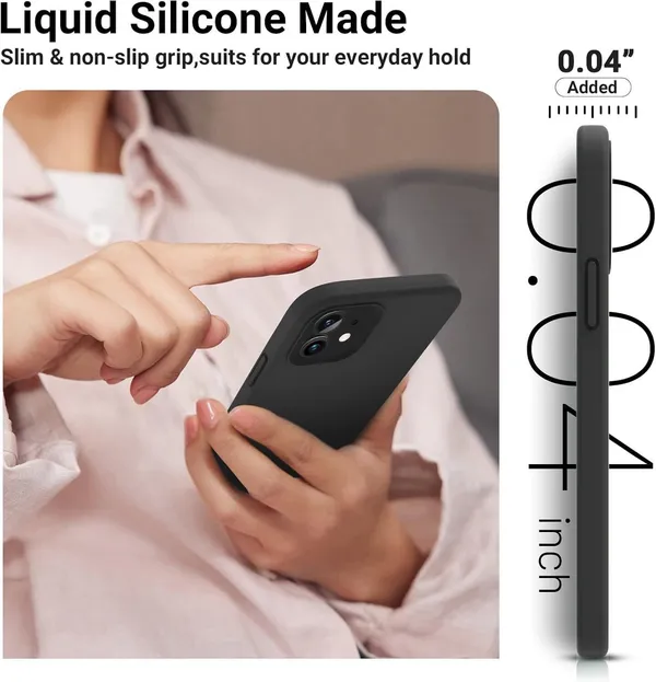 Slim_Soft_Liquid_Gel_With_Logo_Inside_Cloth_Silicone_Case_Cover_for_iPhone_12_Mini,_Black