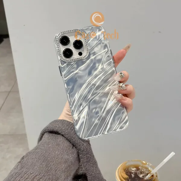 Water_Ripple_Design_With_Diamond_Lens_Frame_Case_Cover_for_iPhone_16_Pro