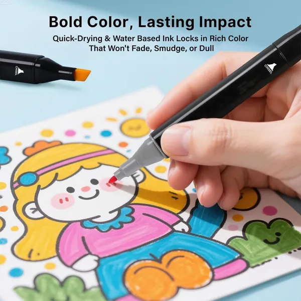 48_Pcs_Dual_Tip_Alcohol_Marker'S_Set,_Non-Toxic_Art_Supplie'S_For_Kid'S_And_Adult'S,_Book'S_Pen_With_Carry_Case_Set_Colour_Broad_Drawing_Sketching_(48)