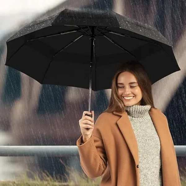 Travel_Umbrella_For_Women_And_Men,_3_Fold_Auto_Open_And_Close_Compact_Foldable_Umbrella_With_Wooden_Handle_For_Rain,Sun_And_Uv_Protection|Lightweight,Windproof,10_Ribs,_Easily_Collapsible