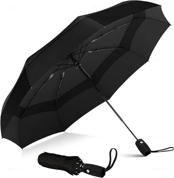 Travel_Umbrella_For_Women_And_Men,_3_Fold_Auto_Open_And_Close_Compact_Foldable_Umbrella_With_Wooden_Handle_For_Rain,Sun_And_Uv_Protection|Lightweight,Windproof,10_Ribs,_Easily_Collapsible