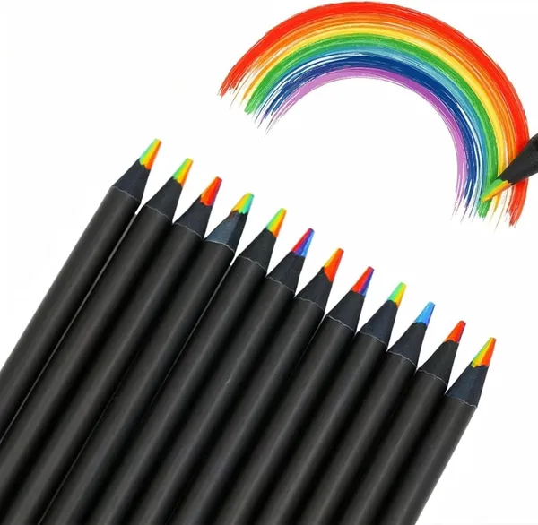 12_Colors_Rainbow_Pencils_For_Kids_And_Adults_|_Black_Wooden_Multi-Colored_Pencils_For_Drawing,_Sketching_And_Coloring_|_Art_Supplies_For_Boys_And_Girls,_School_And_Craft_Use