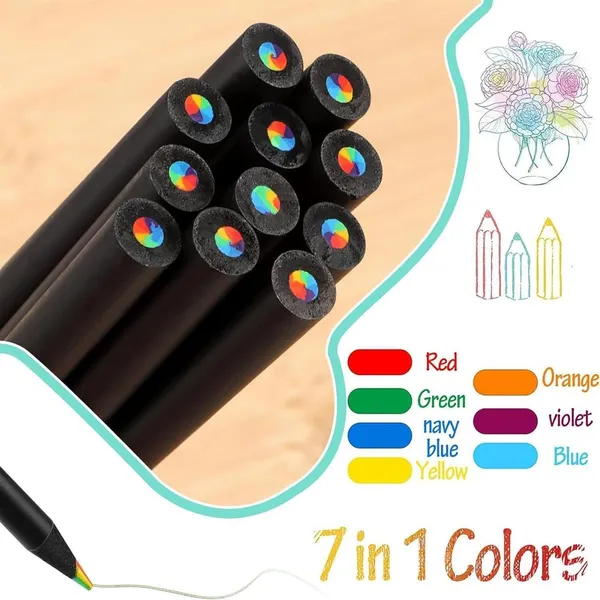 12_Colors_Rainbow_Pencils_For_Kids_And_Adults_|_Black_Wooden_Multi-Colored_Pencils_For_Drawing,_Sketching_And_Coloring_|_Art_Supplies_For_Boys_And_Girls,_School_And_Craft_Use