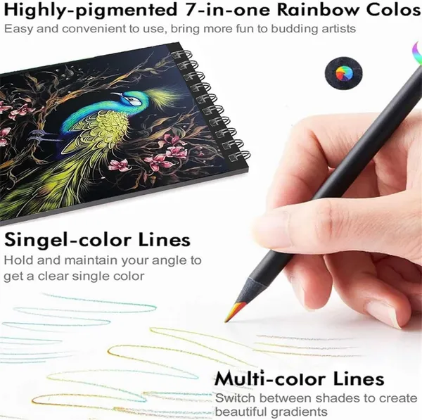 12_Colors_Rainbow_Pencils_For_Kids_And_Adults_|_Black_Wooden_Multi-Colored_Pencils_For_Drawing,_Sketching_And_Coloring_|_Art_Supplies_For_Boys_And_Girls,_School_And_Craft_Use