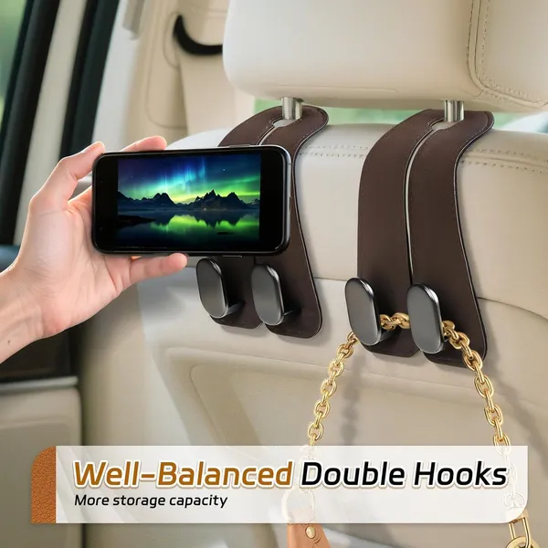 Pack_Of_2_Leather_Car_Seat_Headrest_Hooks_|_Universal_Car_Purse_And_Bag_Holder_|_Multipurpose_Car_Backseat_Hook_For_Handbags,_Groceries_And_Phones