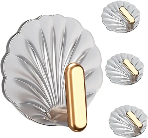 Premium_Shell_Wall_Hook_Stickers_|_Damage-Free_Strong_Adhesive_Hooks_For_Bathroom,_Kitchen_And_Home_Storage_|_Decorative_Clothing_Rack_Hooks_(Pack_Of_4)