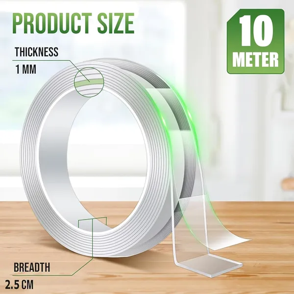 Double_Sided_Tape_Heavy_Duty_10M_X_1In_Clear_And_Strong_Adhesive_Multipurpose_Mounting_Tape_For_Wall,Craft,Home,Office,_Removable_And_Traceless_Transparent_Double_Gum_Grip_Tape_(10_Meter_X_1Inch)