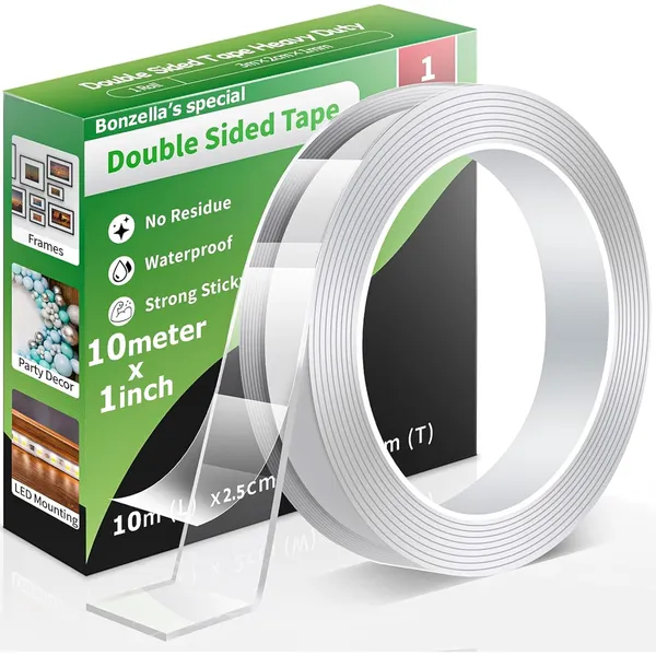 Double_Sided_Tape_Heavy_Duty_10M_X_1In_Clear_And_Strong_Adhesive_Multipurpose_Mounting_Tape_For_Wall,Craft,Home,Office,_Removable_And_Traceless_Transparent_Double_Gum_Grip_Tape_(10_Meter_X_1Inch)