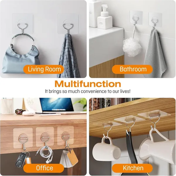 50_Pcs_Heavy_Duty_Self_Adhesive_Wall_Hooks_For_Hanging,_Stainless_Steel_Wall_Hooks_Sticker_For_Kitchen_Bathroom_And_Home_Use,_Transparent_Nail_Free_Sticky_Wall_Hook_Without_Drilling_(50)
